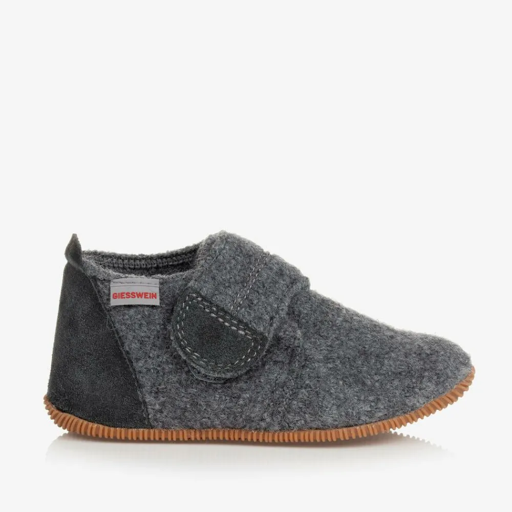 Giesswein Slippers|Slippers*Grey Felted Wool Slippers