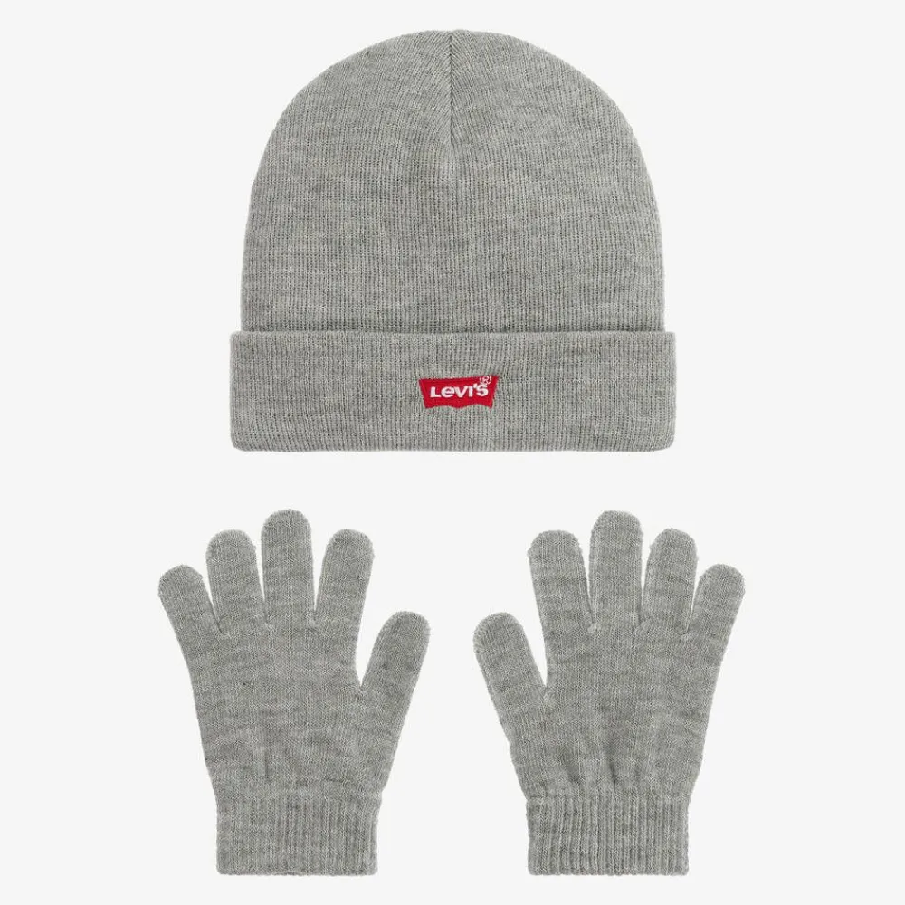 Levis Hats*Grey Hat & Gloves Set