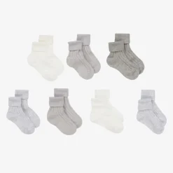 Story Loris Socks*Grey Knitted Baby Socks (7 Pack)