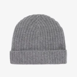 Il Gufo Hats*Grey Knitted Cashmere Beanie Hat