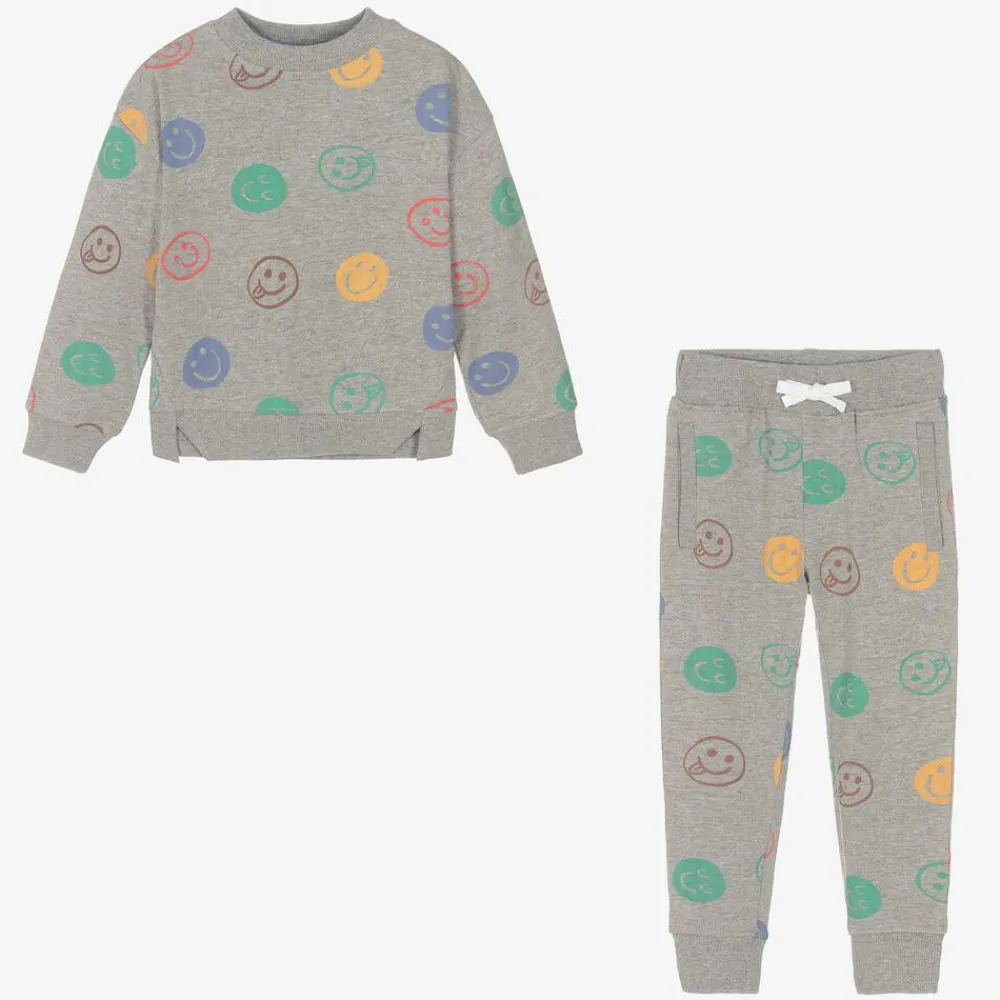 Joyday Tracksuits*Grey Marl Cotton Happy Faces Tracksuit