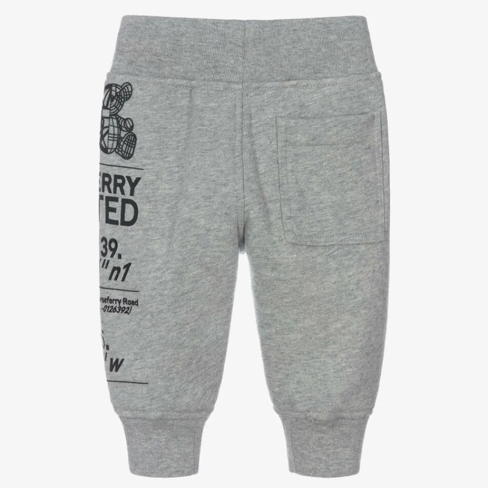Burberry Trousers|Trousers*Grey Montage Logo Baby Joggers