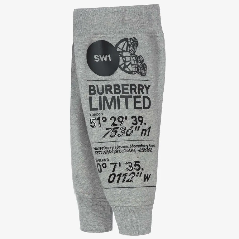 Burberry Trousers|Trousers*Grey Montage Logo Baby Joggers