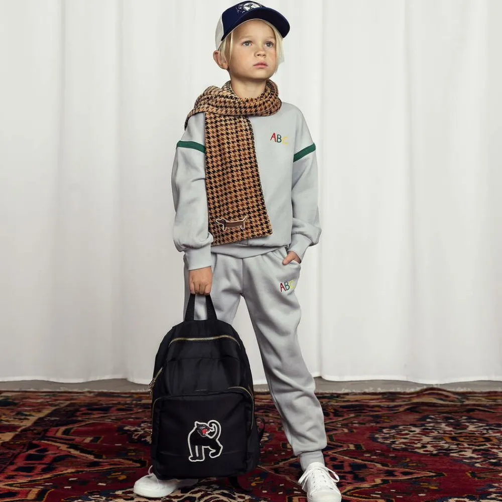 Mini Rodini Tops*Grey Organic Cotton ABC Sweatshirt