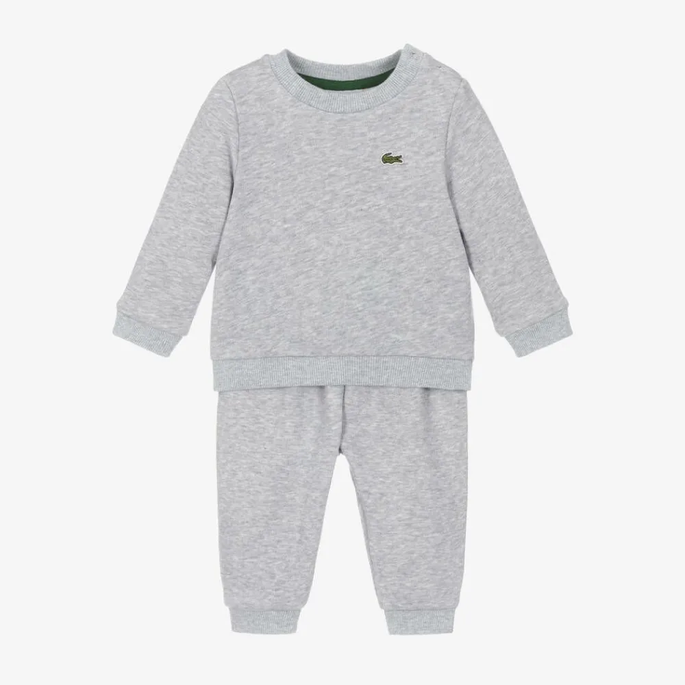 Lacoste Tracksuits|Gifts*Grey Organic Cotton Baby Tracksuit