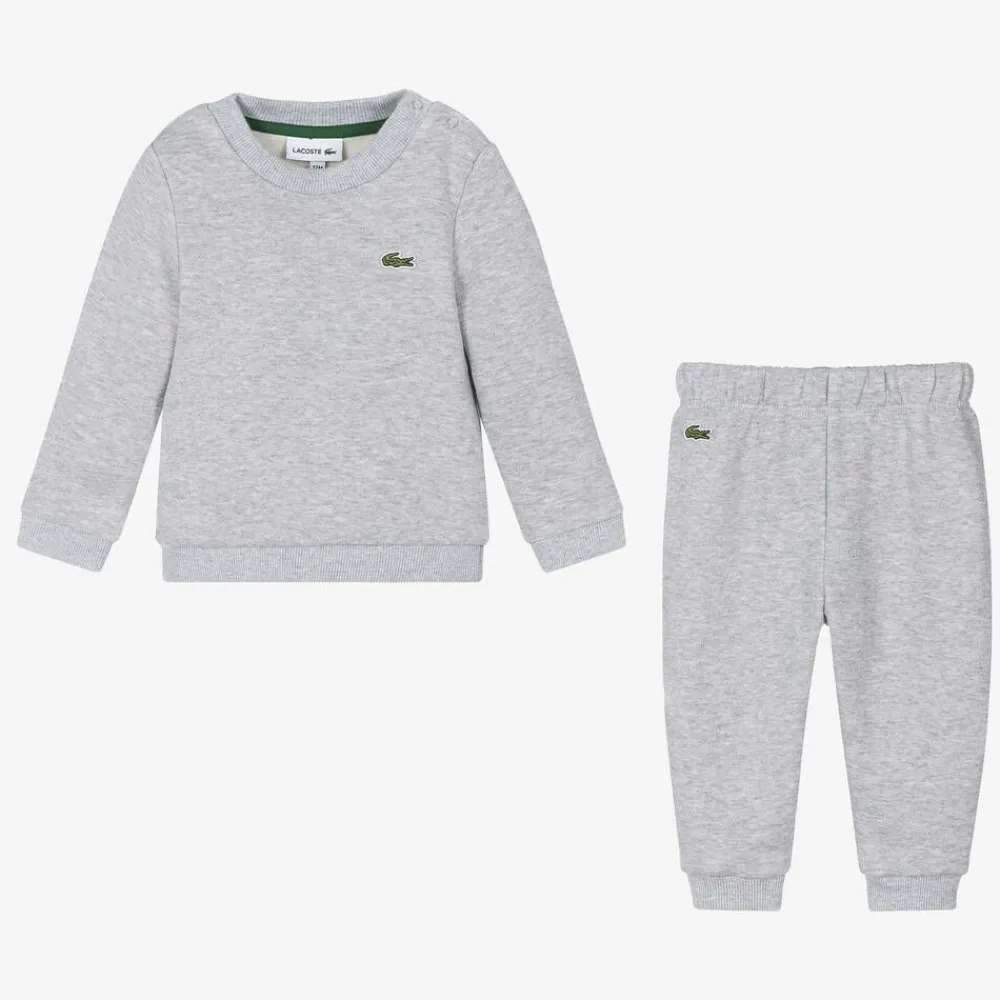 Lacoste Tracksuits|Gifts*Grey Organic Cotton Baby Tracksuit