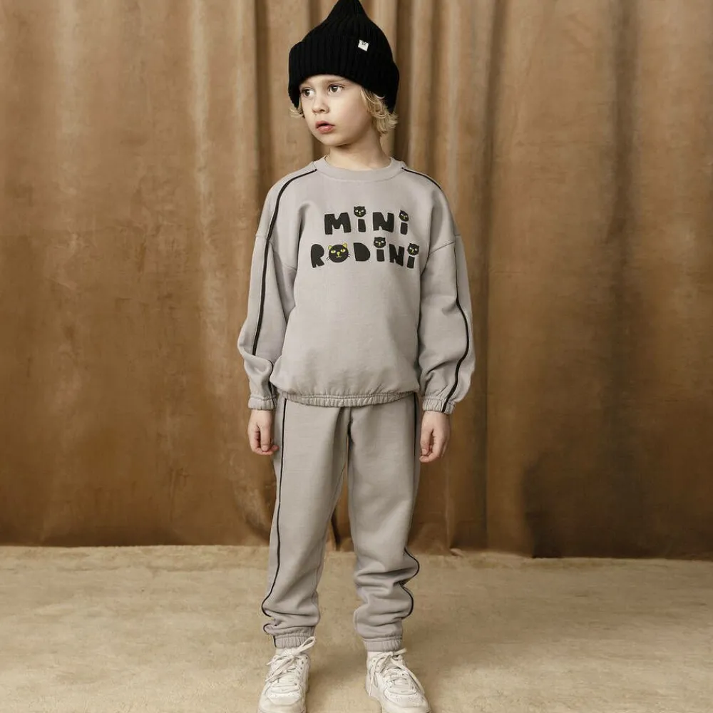 Mini Rodini Trousers|Trousers*Grey Organic Cotton Joggers