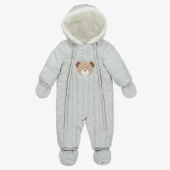 Mayoral Snowwear|Snowwear*Grey Padded Baby Snowsuit