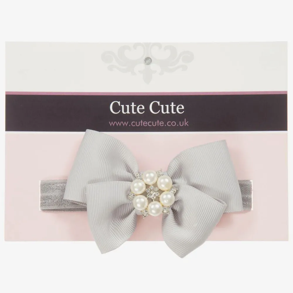 Cute Cute Hair Accessories*Grey Ribbon Bow Headband