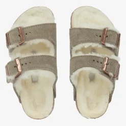 Birkenstock Sandals|Sandals*Grey Suede & Shearling Sandals