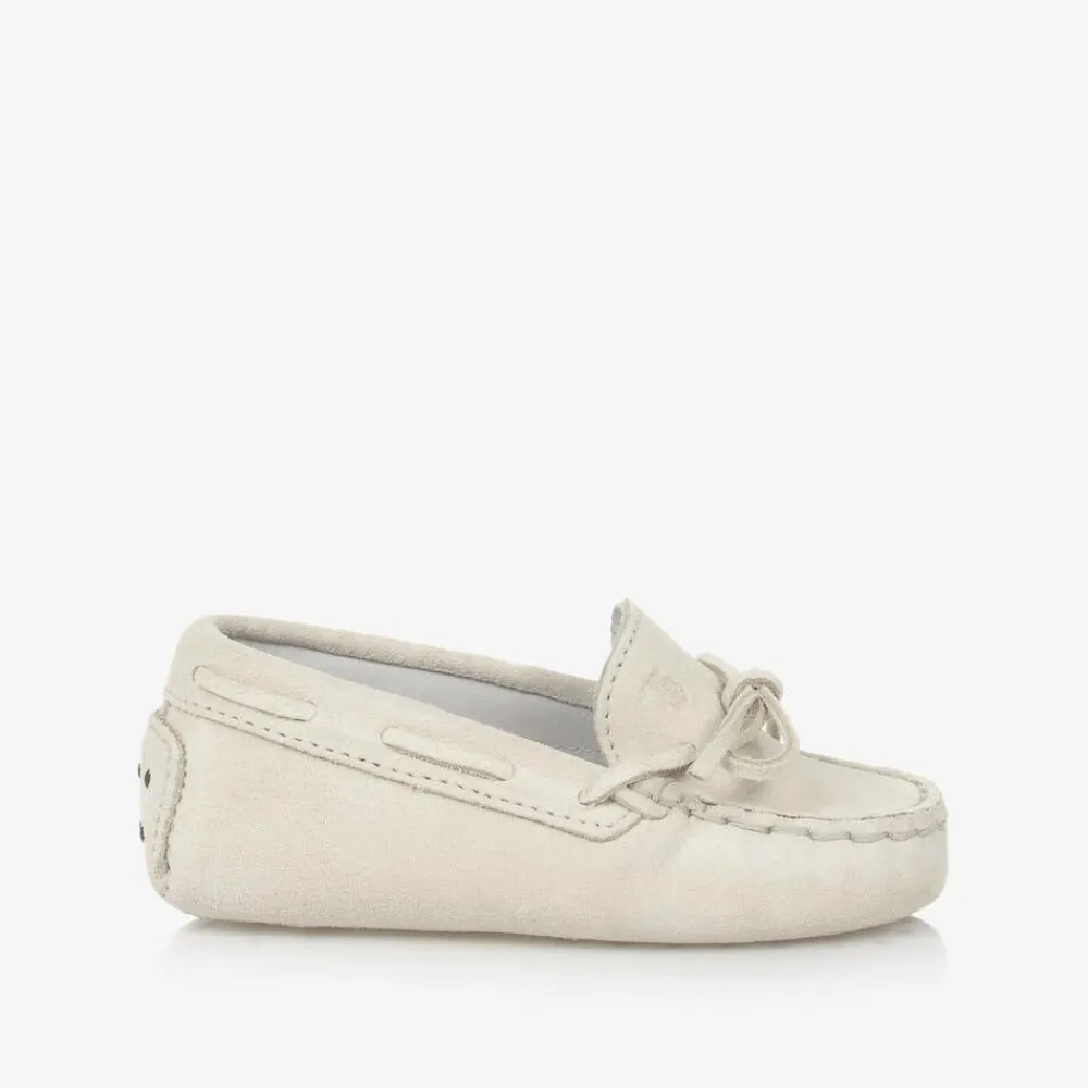 Tods Loafers & Moccasins|Loafers & Moccasins*Grey Suede Leather Pre-Walker Moccasins