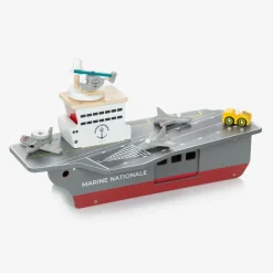 Vilac Toys|Toys*Grey Wooden Aircraft Carrier Toy (54cm)