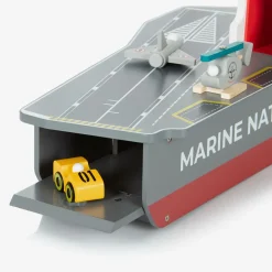 Vilac Toys|Toys*Grey Wooden Aircraft Carrier Toy (54cm)