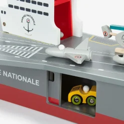 Vilac Toys|Toys*Grey Wooden Aircraft Carrier Toy (54cm)