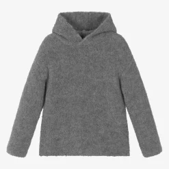 Il Gufo Tops*Grey Wool Fleece Hoodie