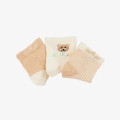 Guess Socks|Socks*Ivory & Beige Teddy Bear Socks (3 Pack)