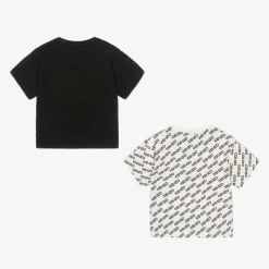 KENZO KIDS Tops|Tops*Ivory & Black Cotton T-Shirts (2 Pack)