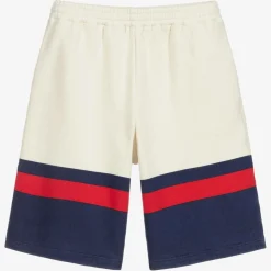 Gucci Shorts*Ivory & Blue Jersey Shorts