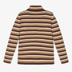 Gucci Tops|Tops*Ivory & Brown Stripe Wool Top