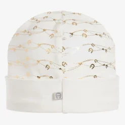 AIGNER Hats*Ivory & Gold Pima Cotton Hat