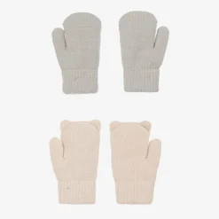 Molo Gloves & Mittens|Gloves & Mittens*Ivory & Grey Knitted Animal Mittens (2 Pack) Greysnow