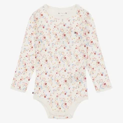 Tommy Hilfiger Babysuits*Ivory & Pink Cotton Baby Bodysuits (3 Pack)