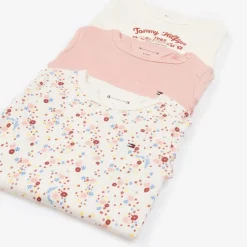 Tommy Hilfiger Babysuits*Ivory & Pink Cotton Baby Bodysuits (3 Pack)