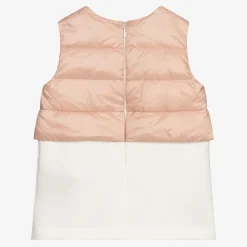 Moncler Enfant Dresses*Ivory & Pink Down Padded Dress