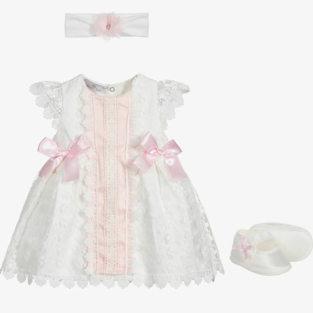 Beau KiD Dresses*Ivory & Pink Dress Set