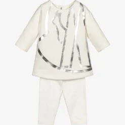 Moncler Enfant Outfit Sets*Ivory & Silver Leggings Set