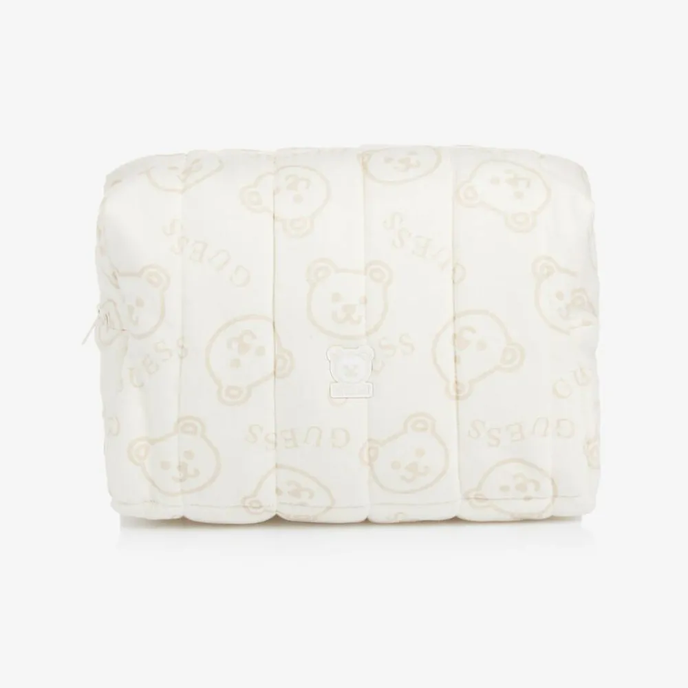 Guess Bags|Bags*Ivory & Beige Bear Wash Bag (23cm)