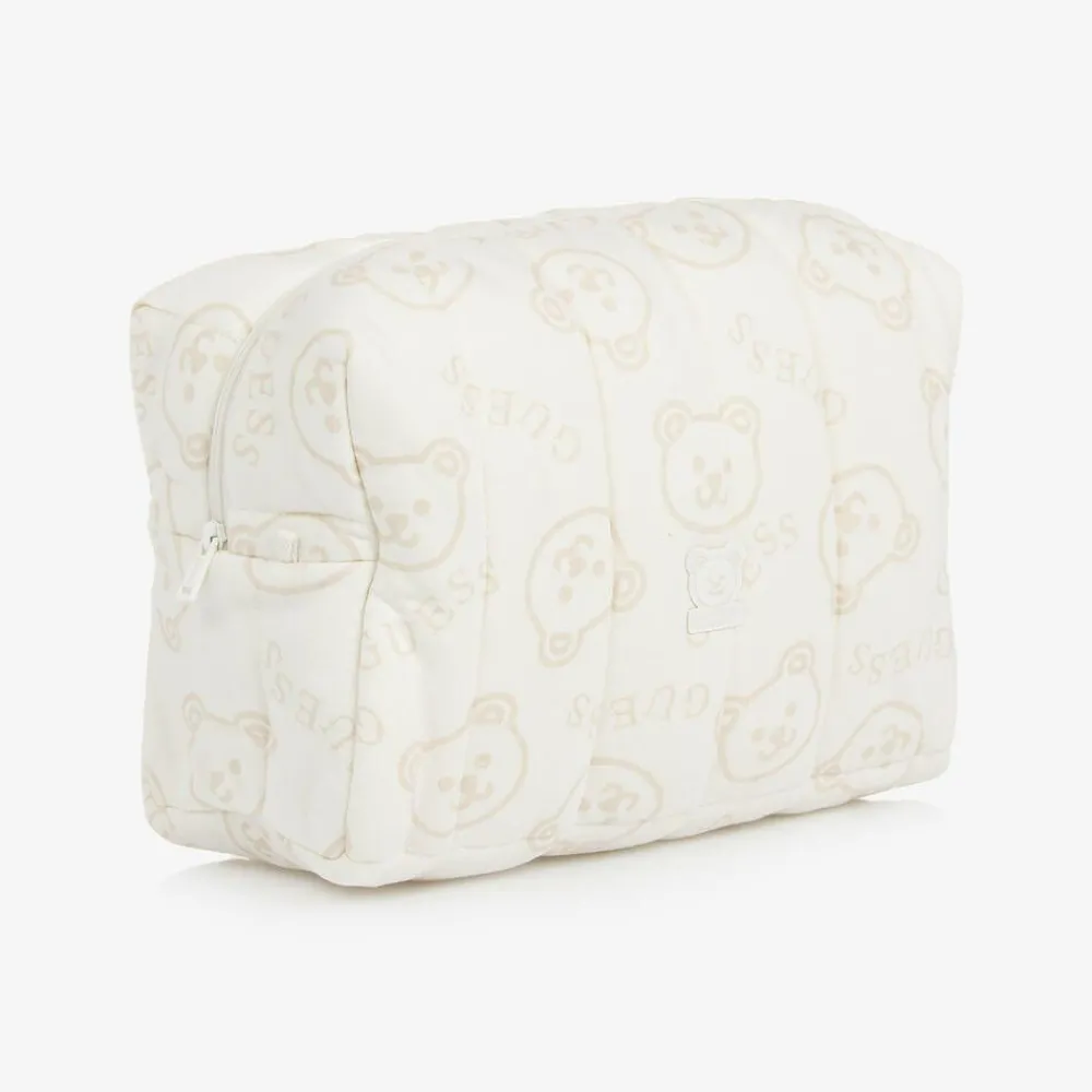 Guess Bags|Bags*Ivory & Beige Bear Wash Bag (23cm)