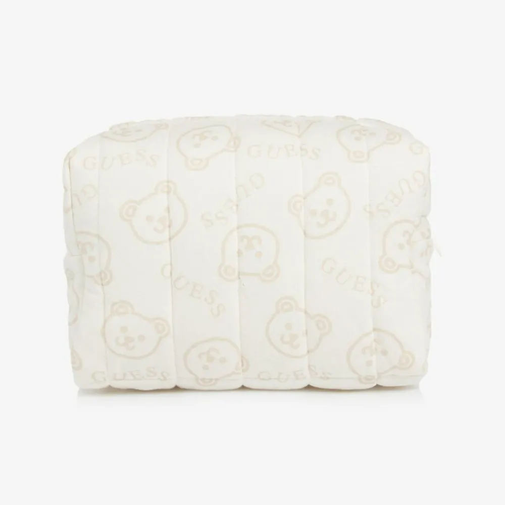 Guess Bags|Bags*Ivory & Beige Bear Wash Bag (23cm)