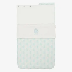 Roberto Cavalli Nests*Ivory & Blue Cotton Monogram Baby Nest (73cm)