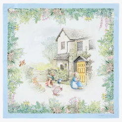 Peter Rabbit™ by Childrensalon Sleeping Accessories*Ivory & Blue Cotton Swaddle (100cm)