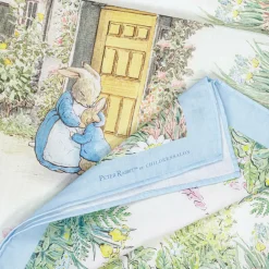 Peter Rabbit™ by Childrensalon Sleeping Accessories*Ivory & Blue Cotton Swaddle (100cm)