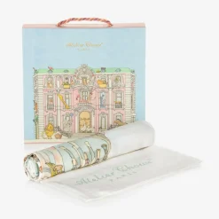 Atelier Choux Paris Sleeping Accessories*Ivory & Green Carousel Swaddle (97cm)