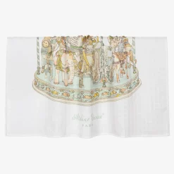 Atelier Choux Paris Sleeping Accessories*Ivory & Green Carousel Swaddle (97cm)