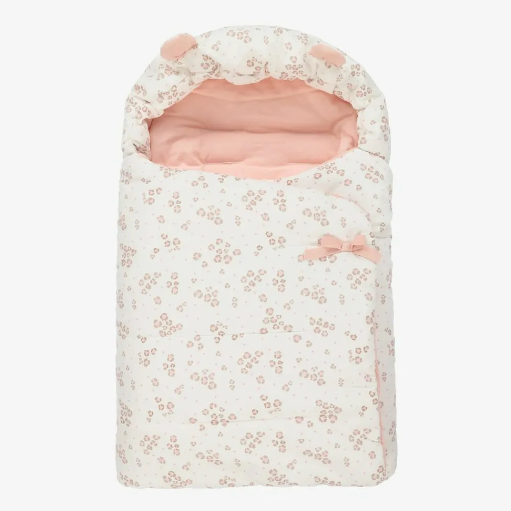 Mayoral Newborn Nests*Ivory & Pink Baby Nest (75cm)