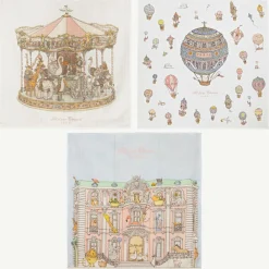 Atelier Choux Paris Gifts|Sleeping Accessories*Ivory & Pink Organic Cotton Swaddles (3 Pack)