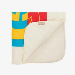 Gucci Gifts*Ivory & Red Cotton Interlocking G Blanket (80cm)