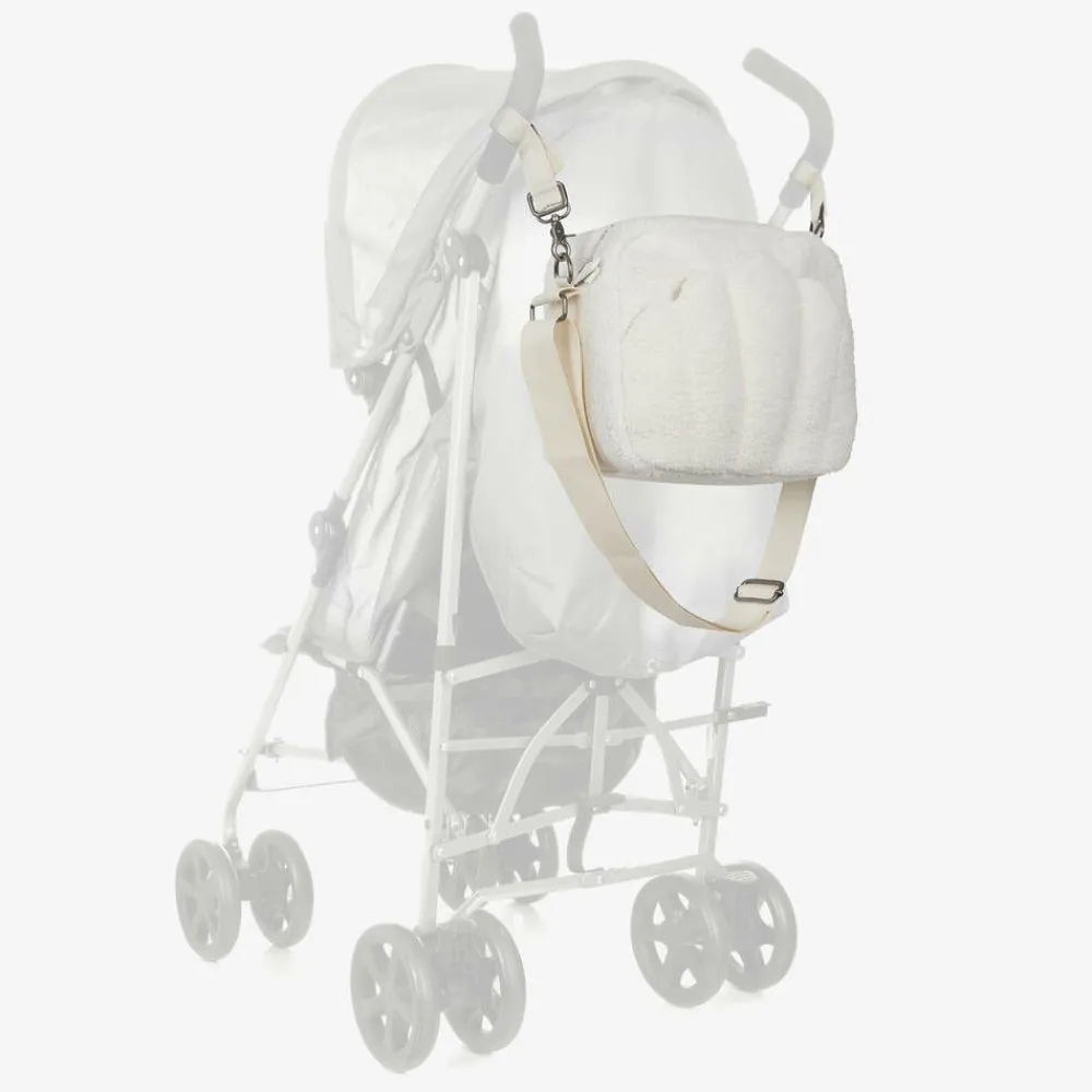 Elodie Bags*Ivory Bouclé Shell Changing Bag (34cm) whitebouclé