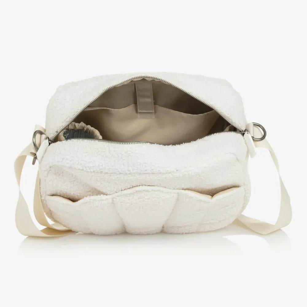Elodie Bags*Ivory Bouclé Shell Changing Bag (34cm) whitebouclé