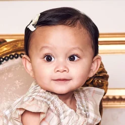 Peach Ribbons Hair Accessories*Ivory Bow Hair Clip (5cm)