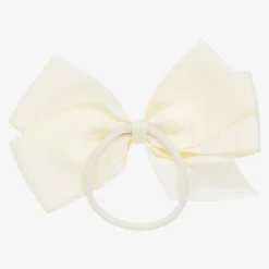 Peach Ribbons Hair Accessories*Ivory Bow Hair Elastic (12cm)