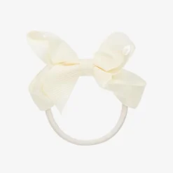 Peach Ribbons Hair Accessories*Ivory Bow Hair Elastic (7cm)