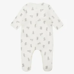 Petit Bateau Babysuits*Ivory Bunny Organic Cotton Babygrow