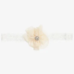 Cute Cute Hair Accessories*Ivory Chiffon Flower Headband