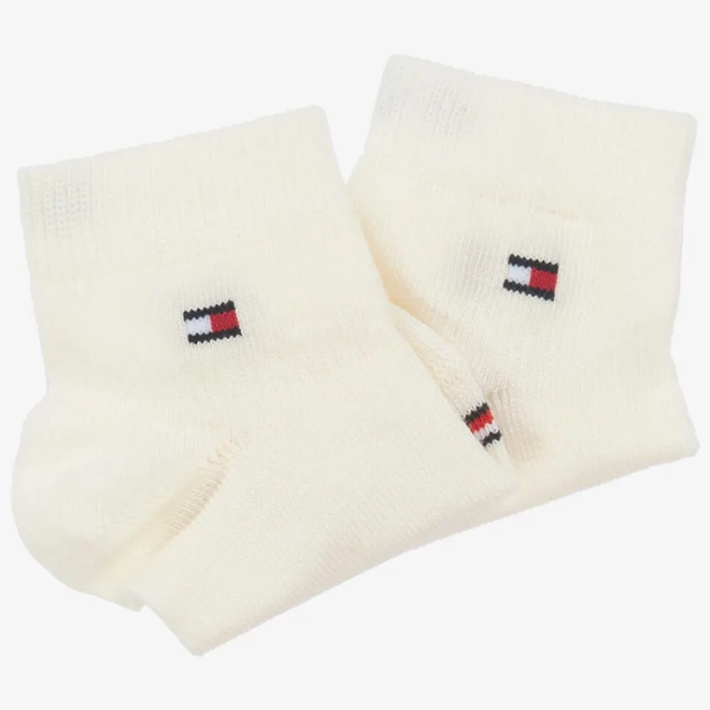 Tommy Hilfiger Socks*Ivory Cotton Ankle Socks (2 Pack)