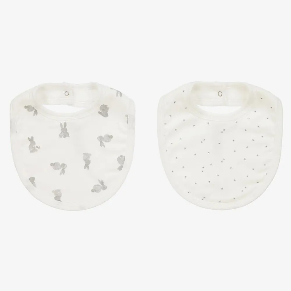 Petit Bateau Gifts*Ivory Cotton Baby Bibs (2 Pack)